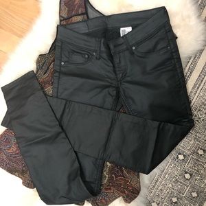 NWOT Black Faux Leather Jeans